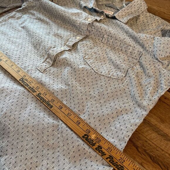 Merona Women's XXL Long Sleeve Blue Print Shirt Long sleeve 1/2 button cotton - Picture 8 of 11